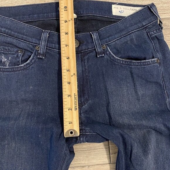 Rag & Bone Women’s Size 27 Distressed Skinny Jeans Denim Dark Blue Wash - Picture 8 of 10